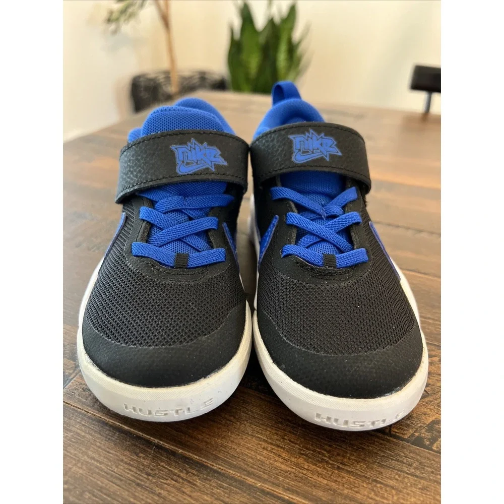 New Little Kid's Nike Team Hustle D 10 Black Royal Blue Sz 10.5C 10.5 C NIB